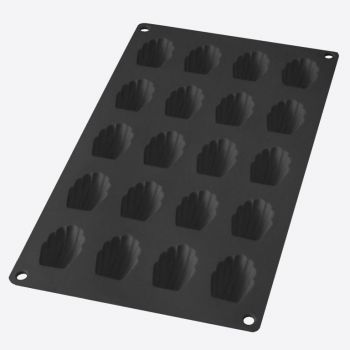 Lékué bakvorm uit silicone voor 20 madeleines zwart 4.2x2.9x1.1cm