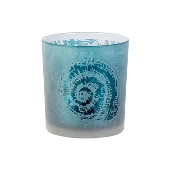 Cosy @ Home Theelichthouder Shell Blauw D7xh8cm Glas